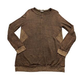 Sooniya Womens M Tunic Pullover Sweater Mini Dress Long‎ Sleeve Brown